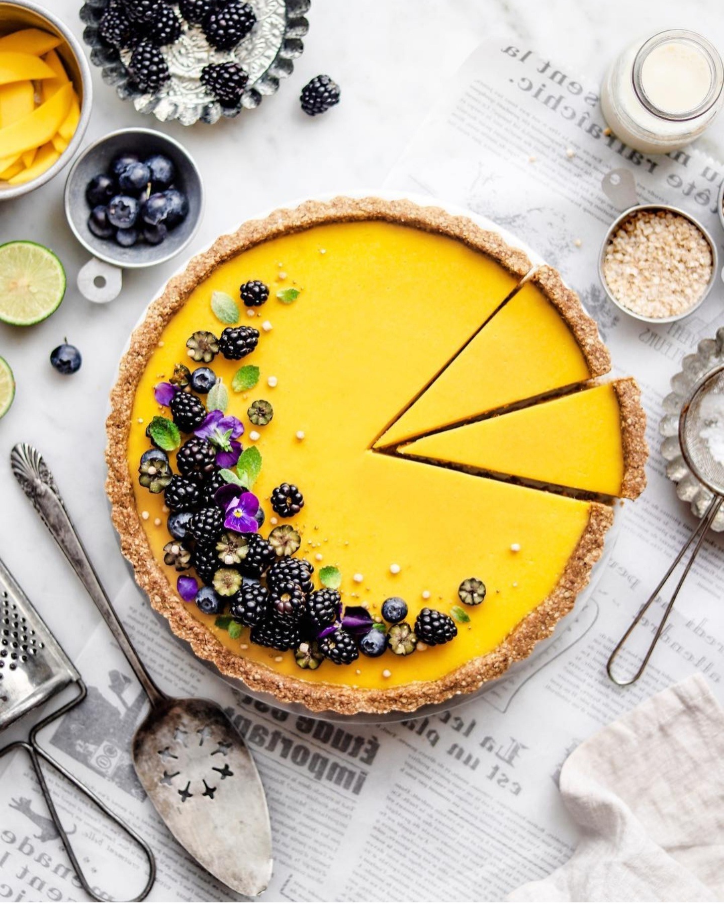 A Refreshing Mango Key Lime Tart.